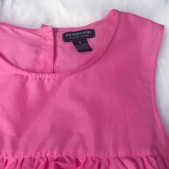 NWT✨ U.S. Polo Assn. Pink Ruffle Crop Top - Picture 3 of 6